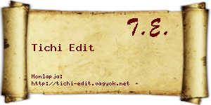Tichi Edit névjegykártya